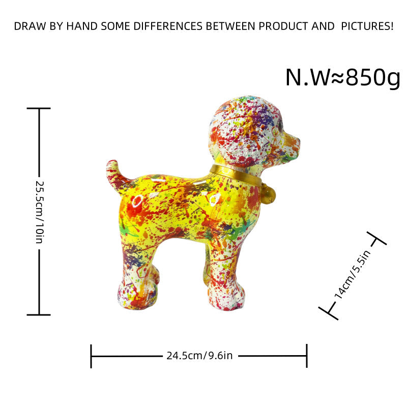 Artistic Dog Sculpture with Colorful Design | High & Bury