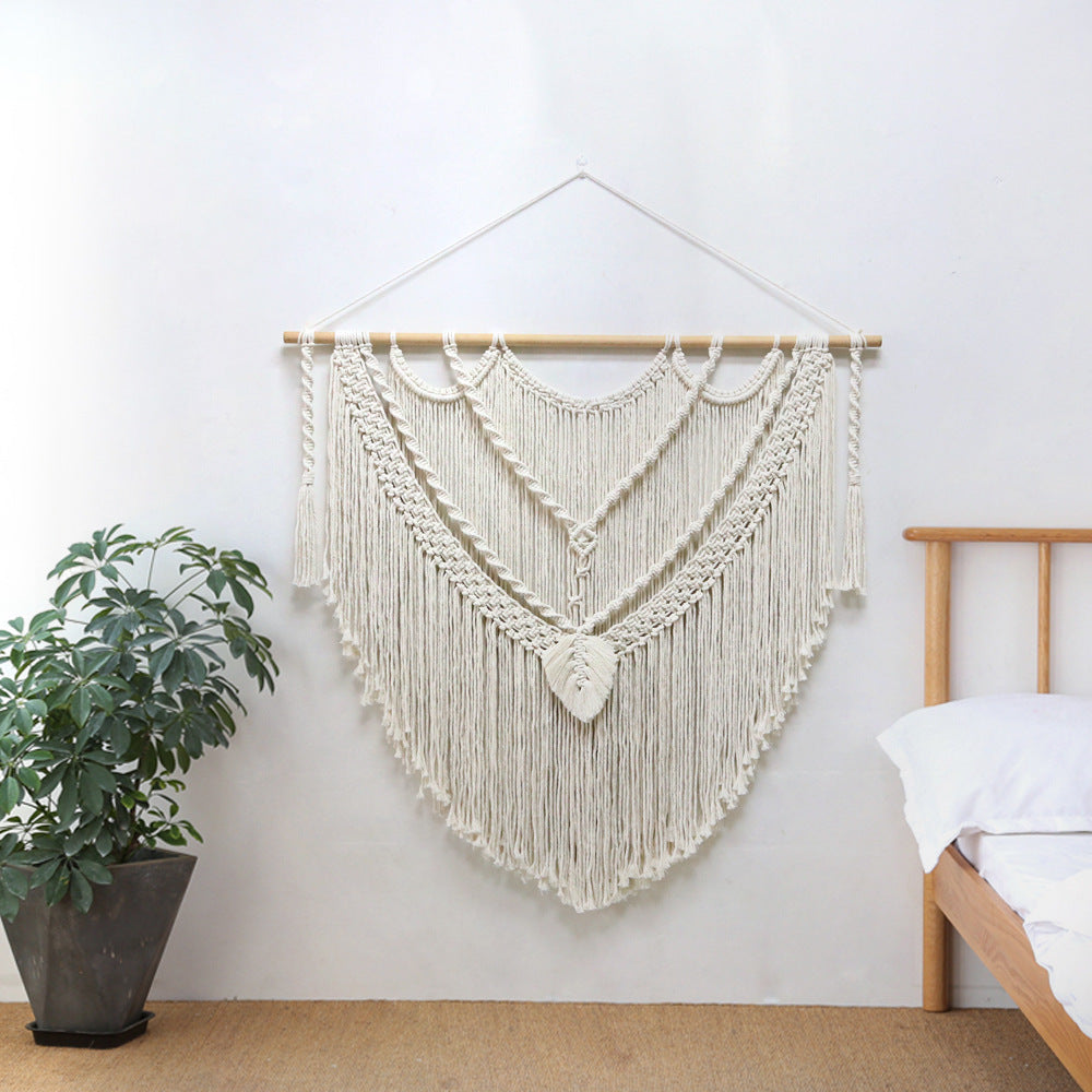 Decorative Macrame Wall Tapestry Red Orange | High & Bury