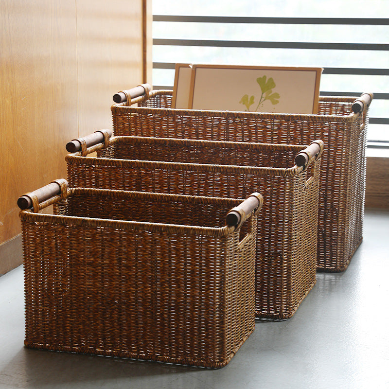 Handwoven Decorative Basket Light Brown | High & Bury