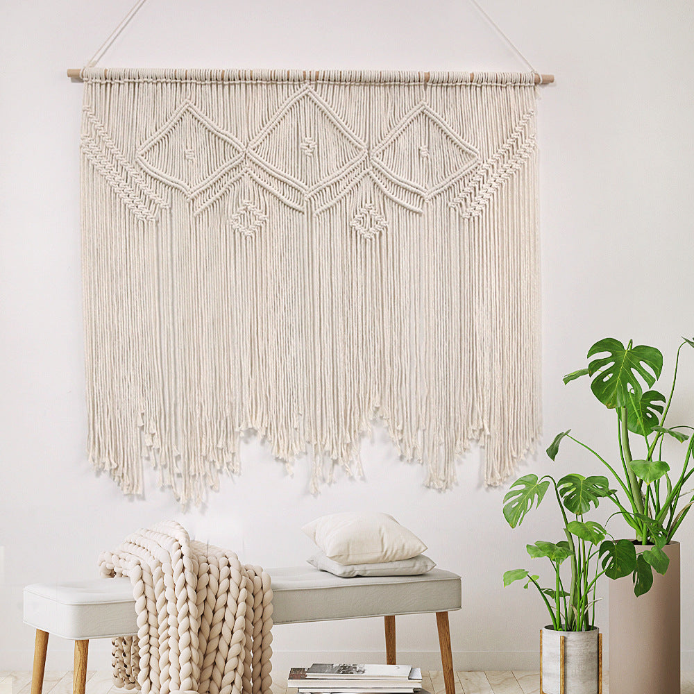 Decorative Macrame Wall Tapestry Red Orange | High & Bury