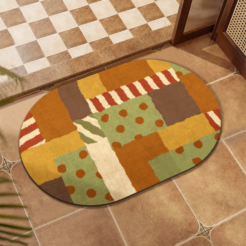 Colorful Patchwork Design Floor Mat | High & Bury