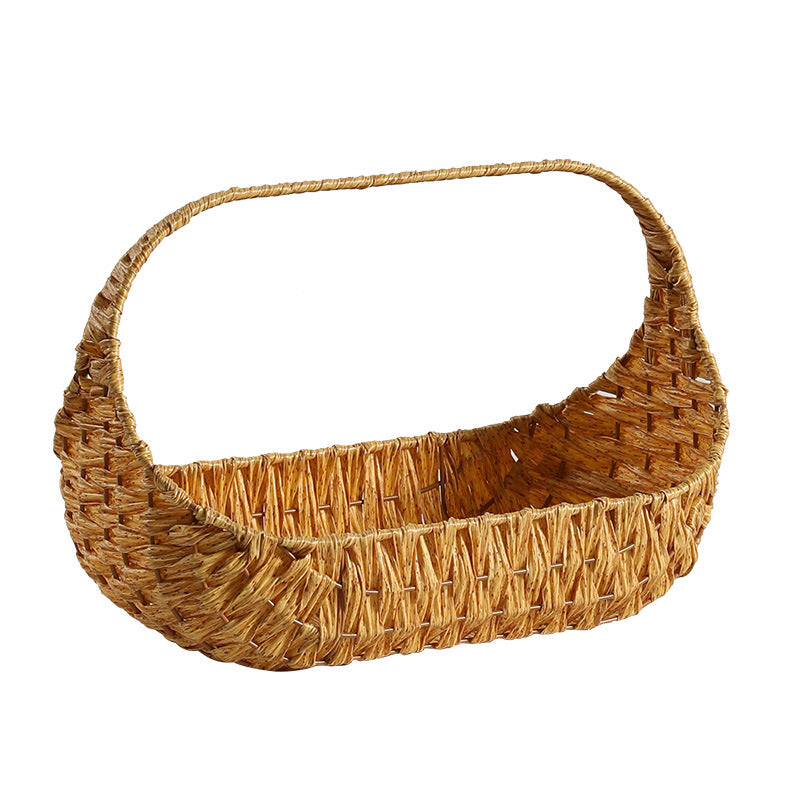 Hand-Woven Decorative Storage Basket with Handles | High & Bury