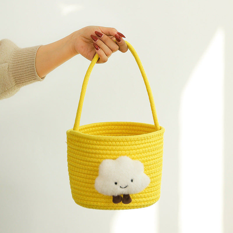Storage Basket with Playful Cloud Motif | High & Bury