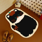 Cartoon Cat-Themed Bath Mat Soft Textile Non Slip | High & Bury