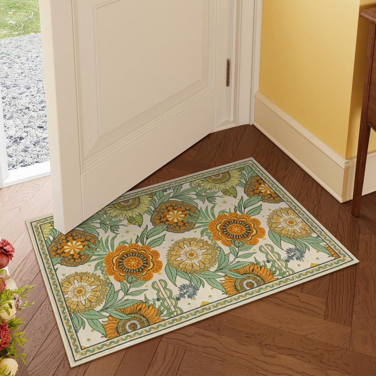 Luxurious Floral Design Bath Mat | High & Bury