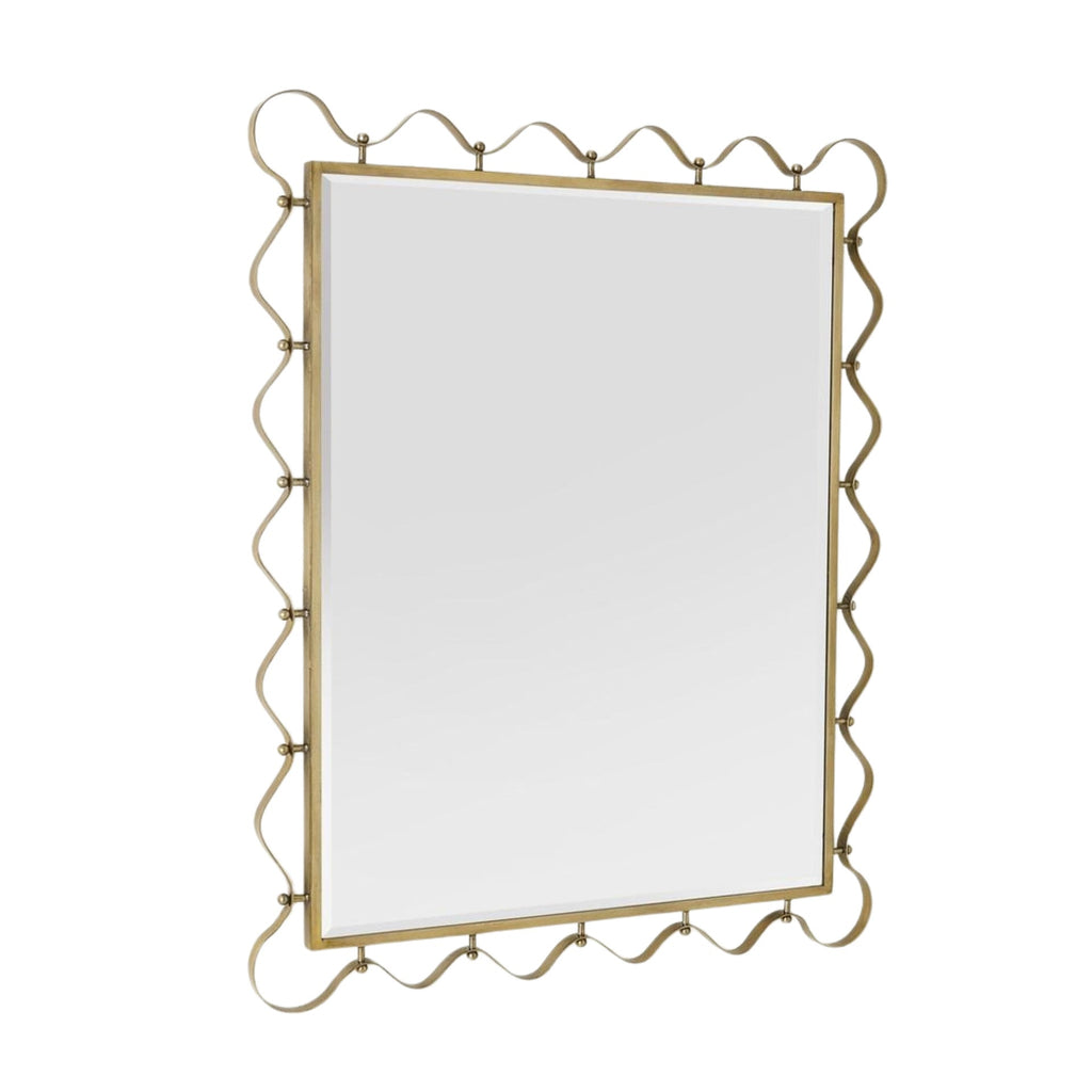 Decorative Wall Mirror with Wavy Edge Champagne | High & Bury