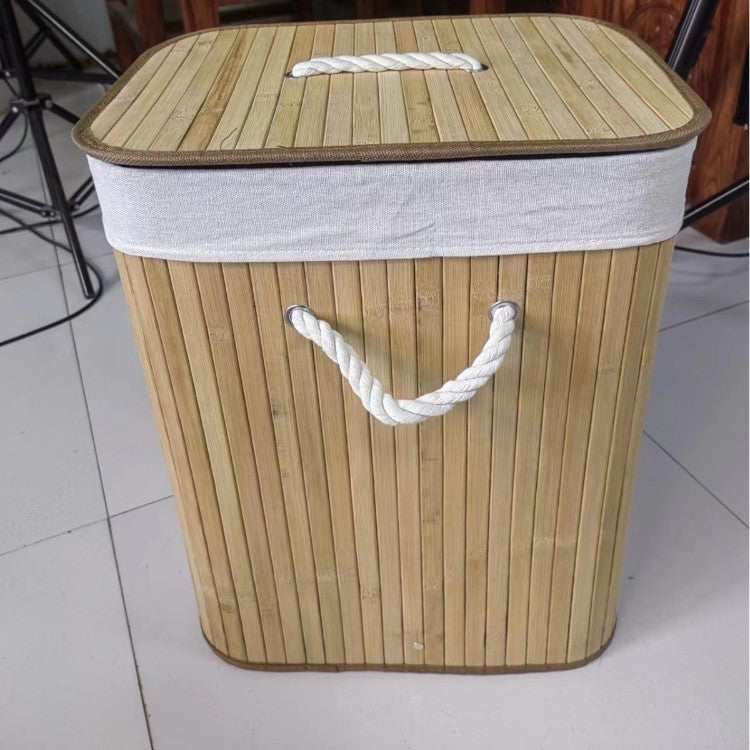 Elegant Laundry Basket made of Bamboo with Practical Lid | High & Bury