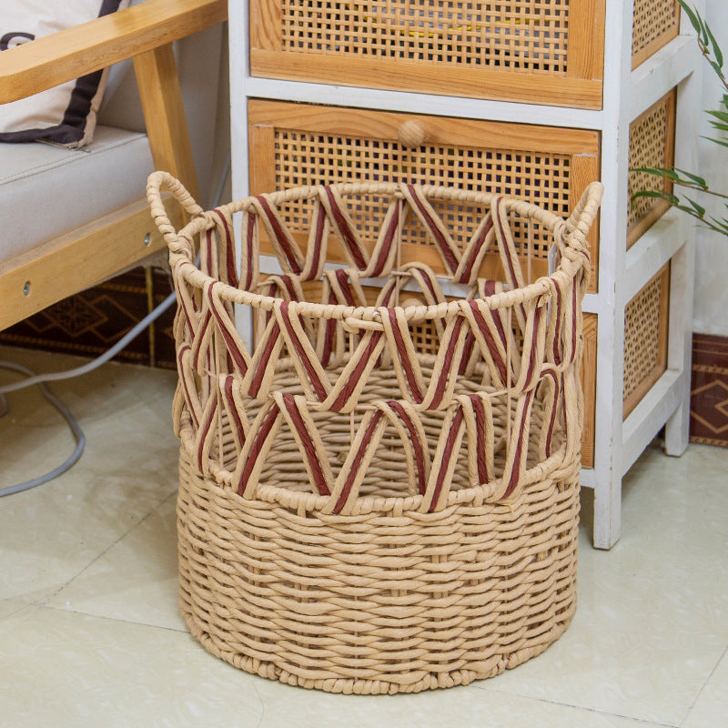 Braided Storage Basket with Elegant Accents | High & Bury