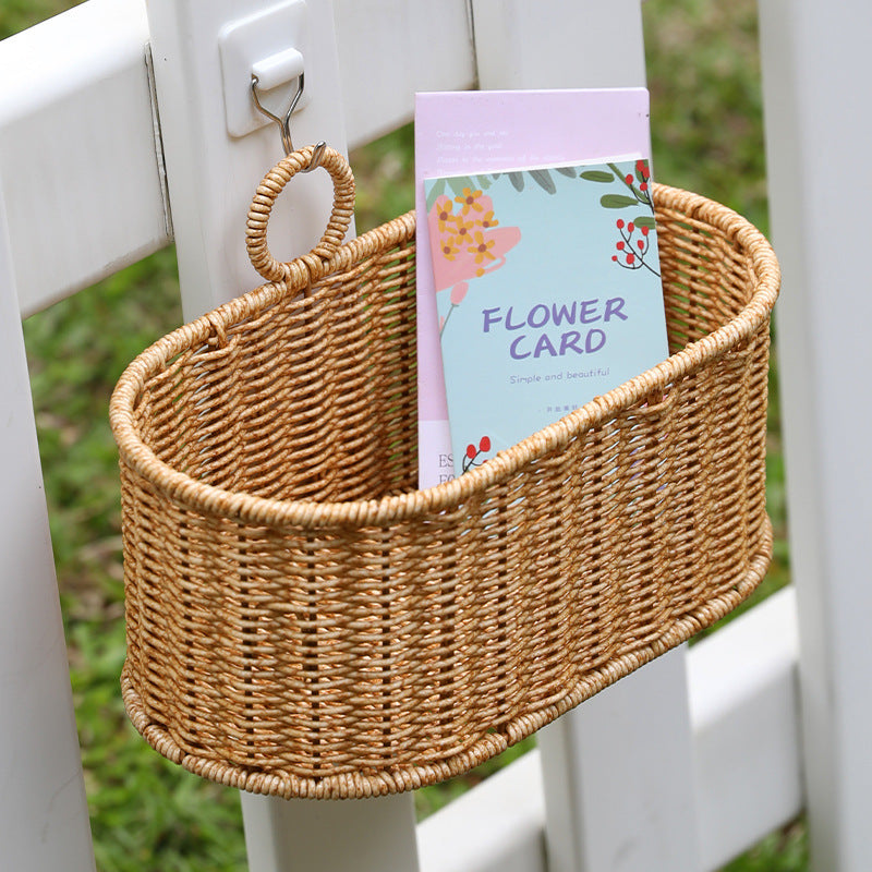 Decorative Handwoven Storage Basket Light Brown | High & Bury