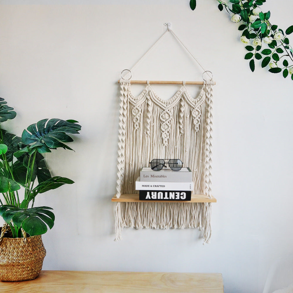 Macrame Wall Decoration Size Beige Red | High & Bury