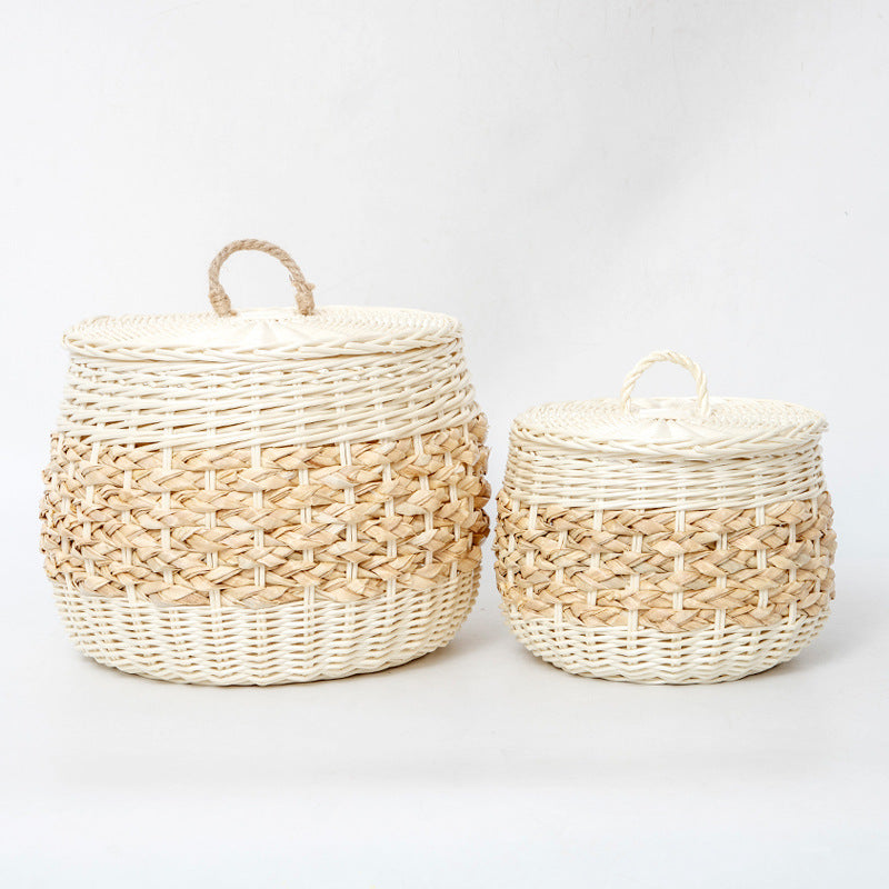 Storage Basket White Green | High & Bury