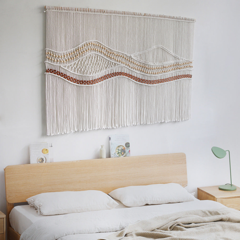 Artistic Macrame Wall Hanging with Elegant Wave Patterns | High & Bury