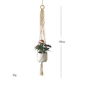 Macrame Plant Hanger with Decorative Tassels Blue | High & Bury