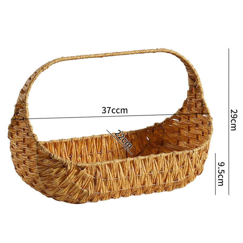 Hand-Woven Decorative Storage Basket with Handles | High & Bury