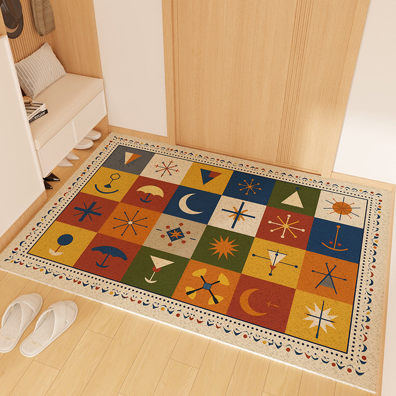 Playful Striped Dog Print Welcome Mat | High & Bury