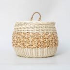 Storage Basket White Green | High & Bury