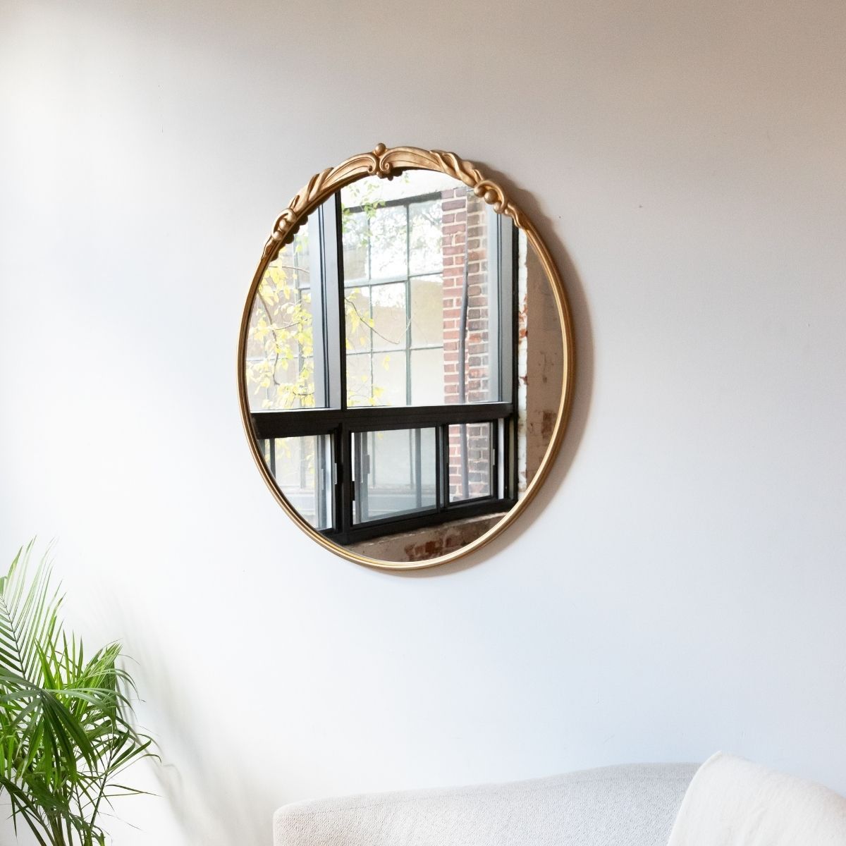 Vintage Inspired Round Wall Mirror | High & Bury