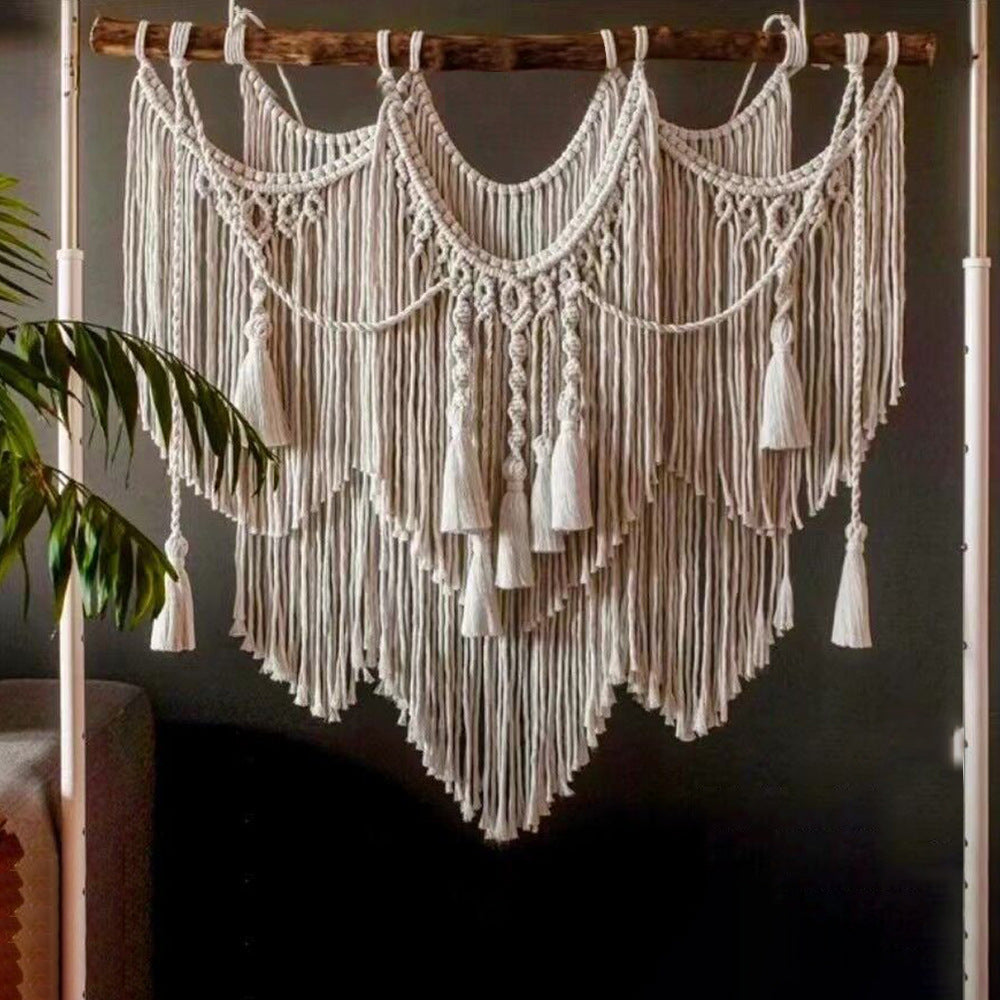 Decorative Macrame Wall Tapestry Red Orange | High & Bury