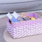 Braided Storage Basket Lilac Blue | High & Bury