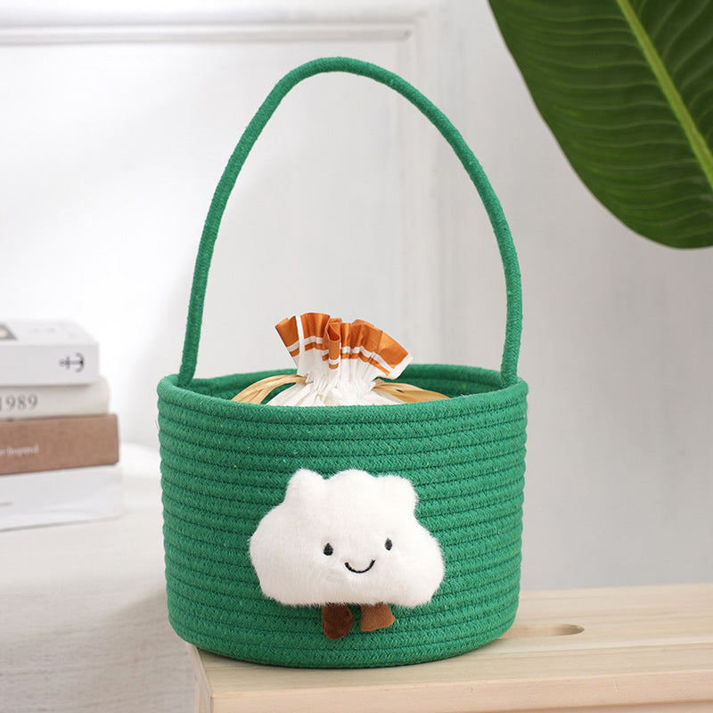 Storage Basket with Playful Cloud Motif | High & Bury