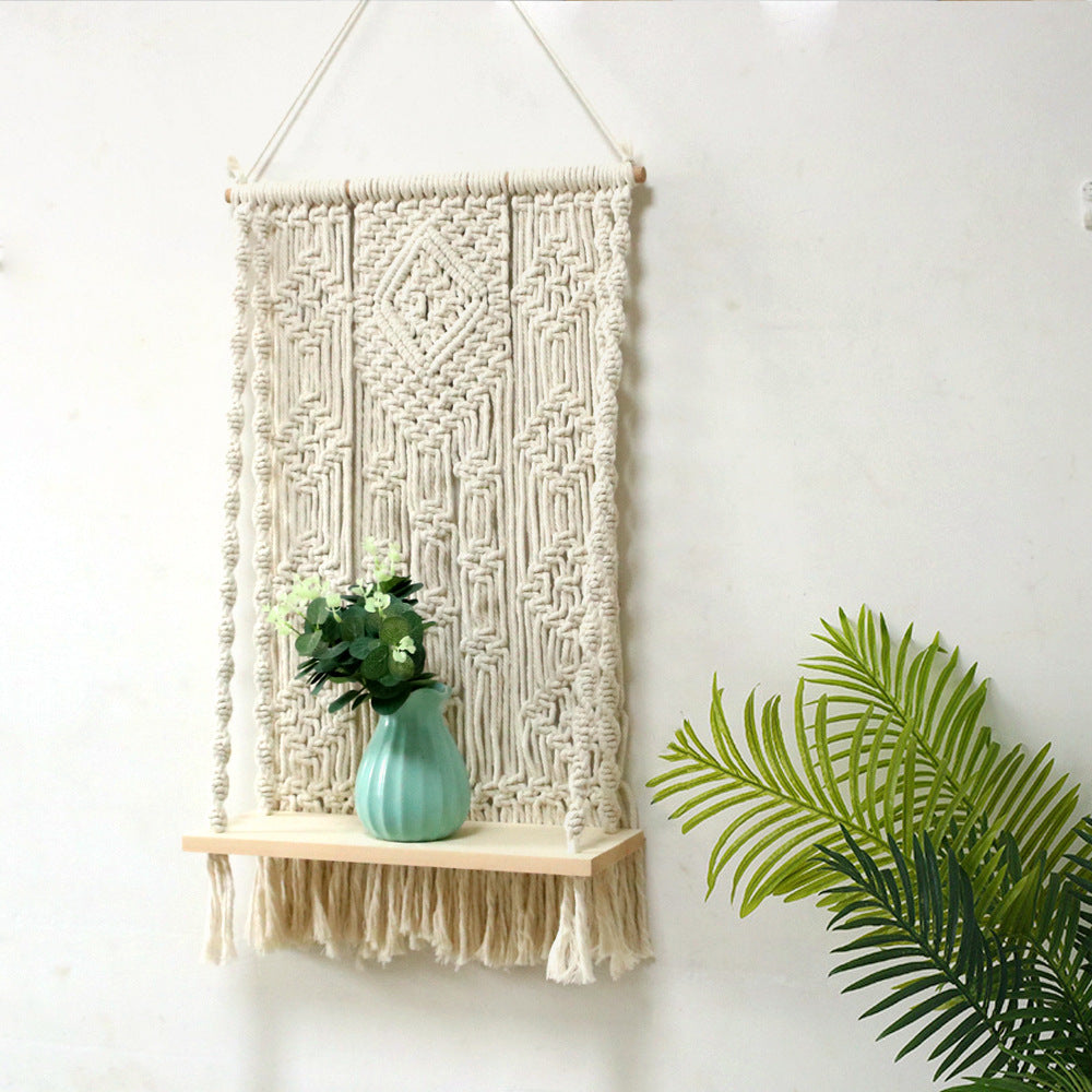 Macrame Wall Decoration Size Beige Red | High & Bury