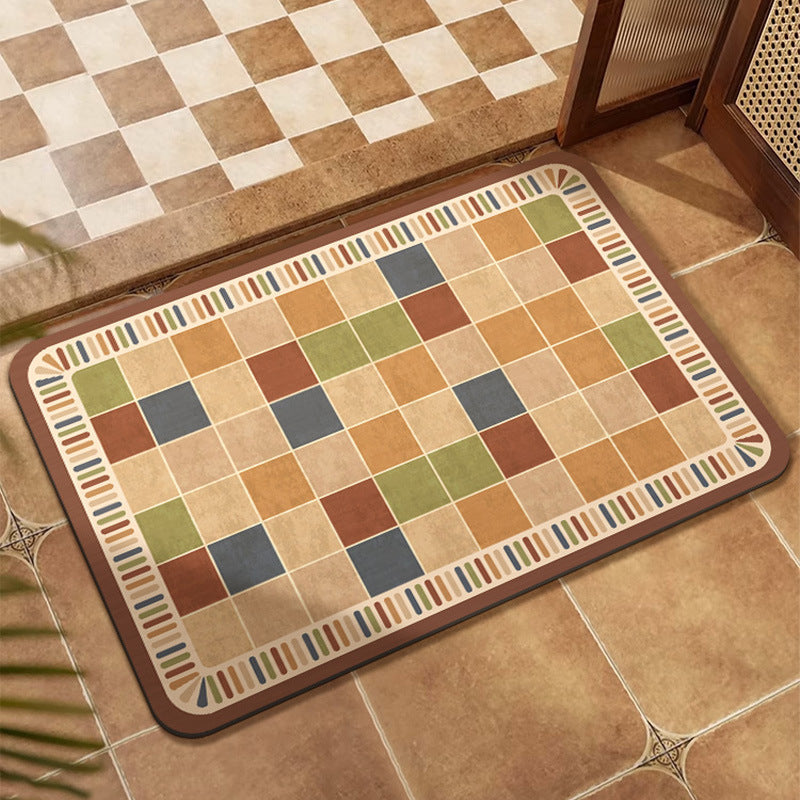 Colorful Patchwork Design Floor Mat | High & Bury