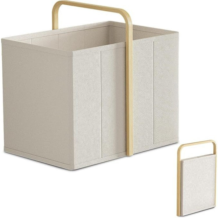 Modern Laundry Basket with Wooden Handle | High & Bury