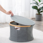 Storage Basket with Sturdy Bamboo Lid | High & Bury