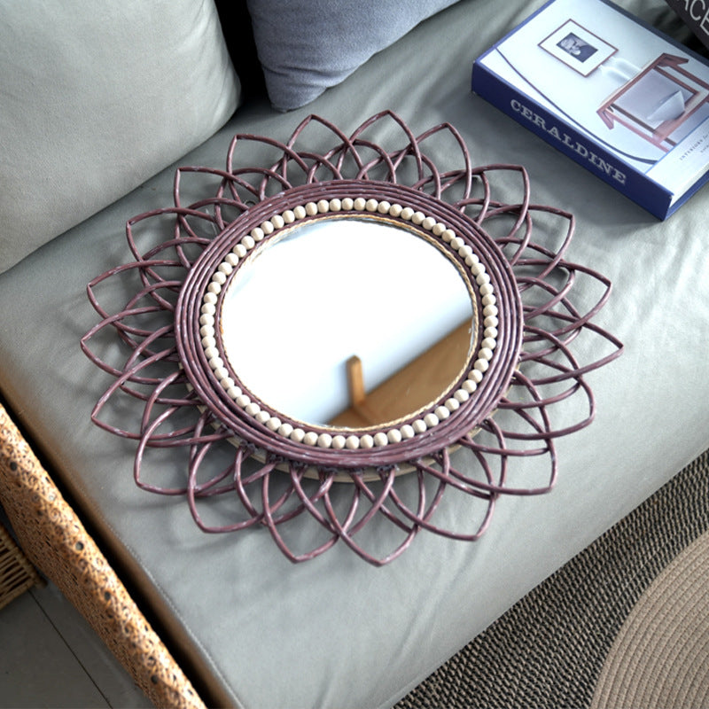 Wall Mirror with Elaborate Macrame Frame | High & Bury