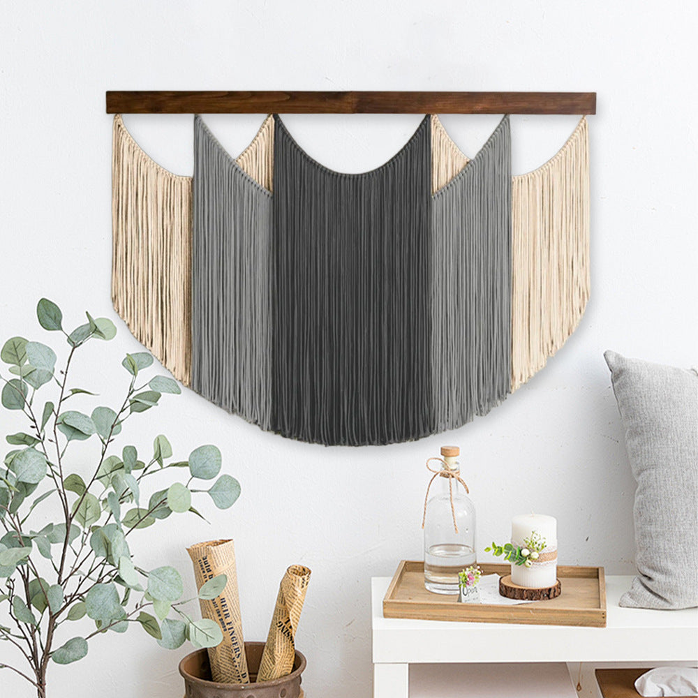 Macrame Wall Art Sky Blue Light Gray | High & Bury