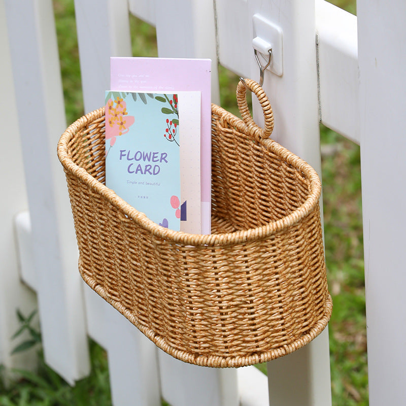 Decorative Handwoven Storage Basket Light Brown | High & Bury