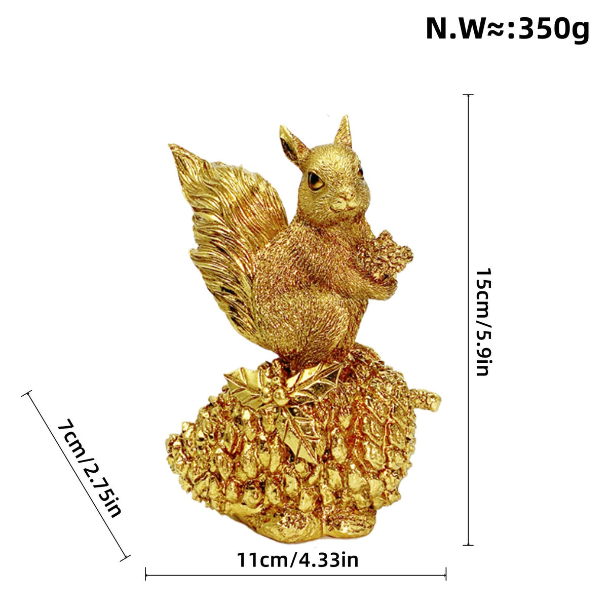 Decorative Squirrel Sculpture on a Pine Cone | High & Bury