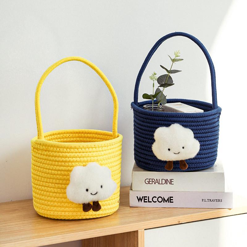 Storage Basket with Playful Cloud Motif | High & Bury
