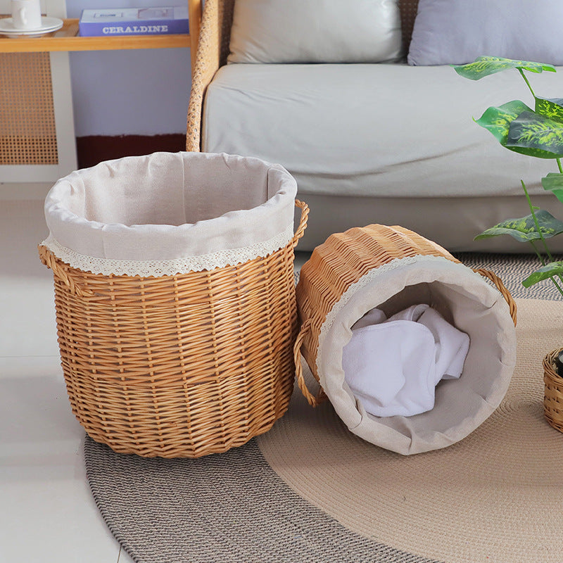 Braided Laundry Basket with Removable Fabric Lid | High & Bury