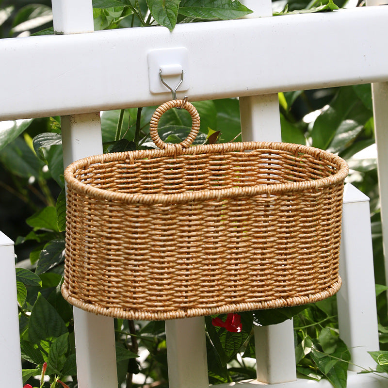 Decorative Handwoven Storage Basket Light Brown | High & Bury