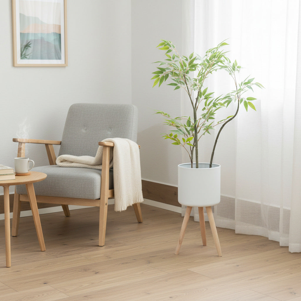 Plant Pot with Wooden Stand | High & Bury