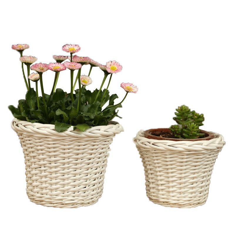 Decorative Plant Basket made of Woven Material | High & Bury