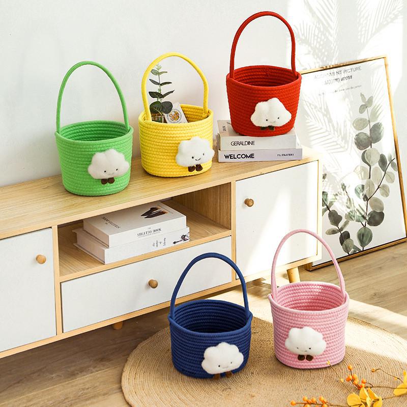 Storage Basket with Playful Cloud Motif | High & Bury