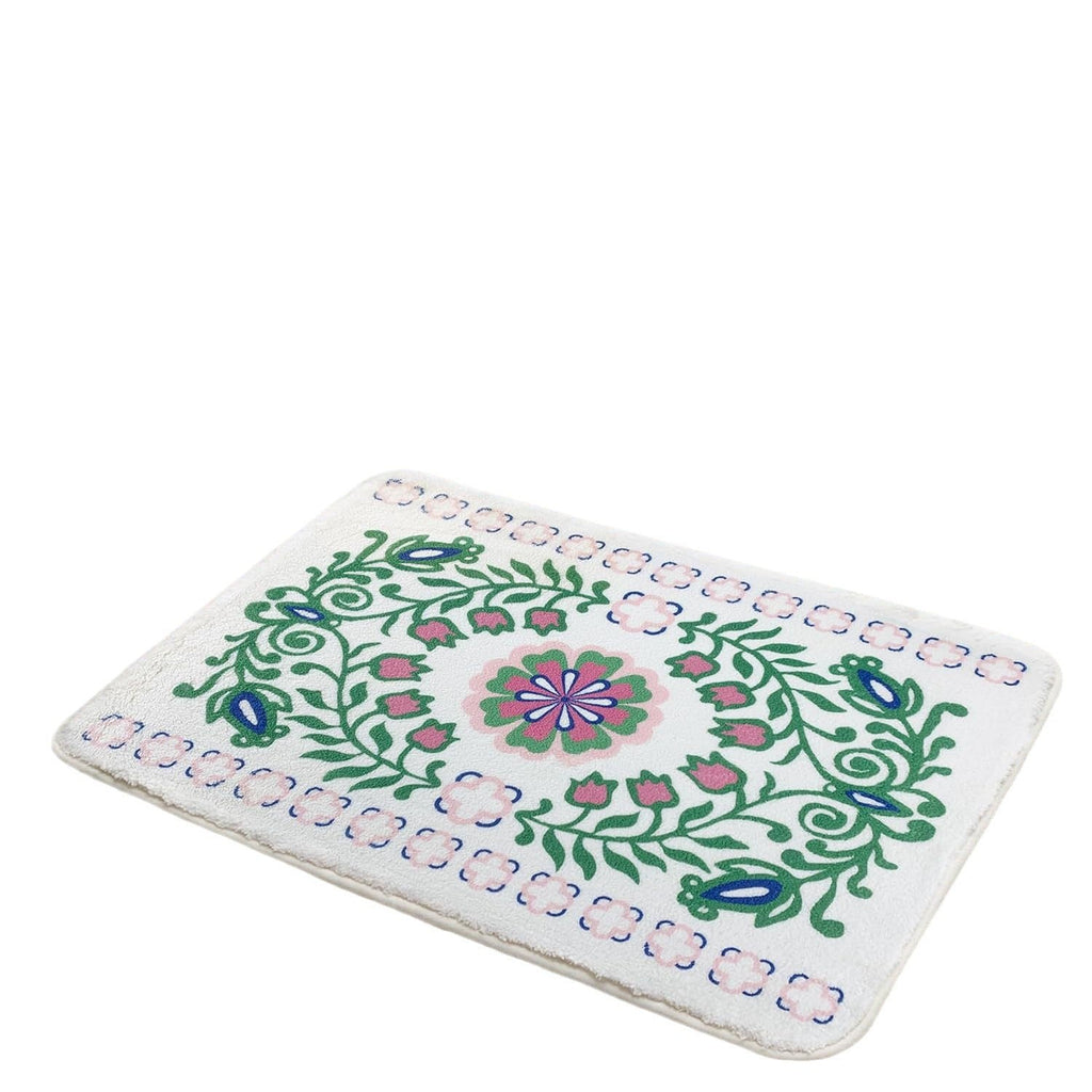 Luxurious Floral Design Bath Mat | High & Bury
