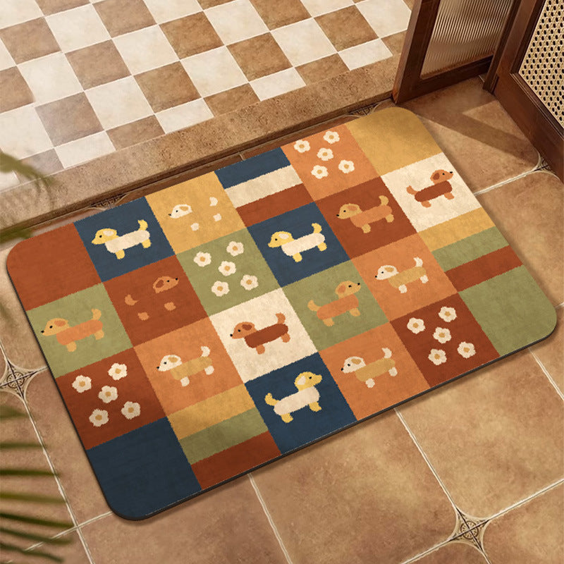 Colorful Patchwork Design Floor Mat | High & Bury