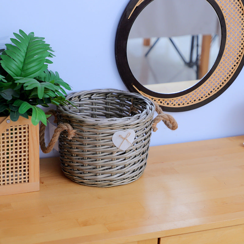 Storage Basket Gray Handwoven Functional | High & Bury