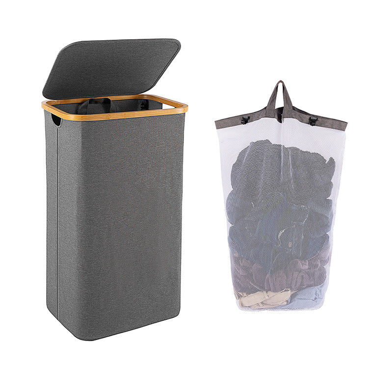 High-Quality Laundry Basket with Bamboo Lid | High & Bury