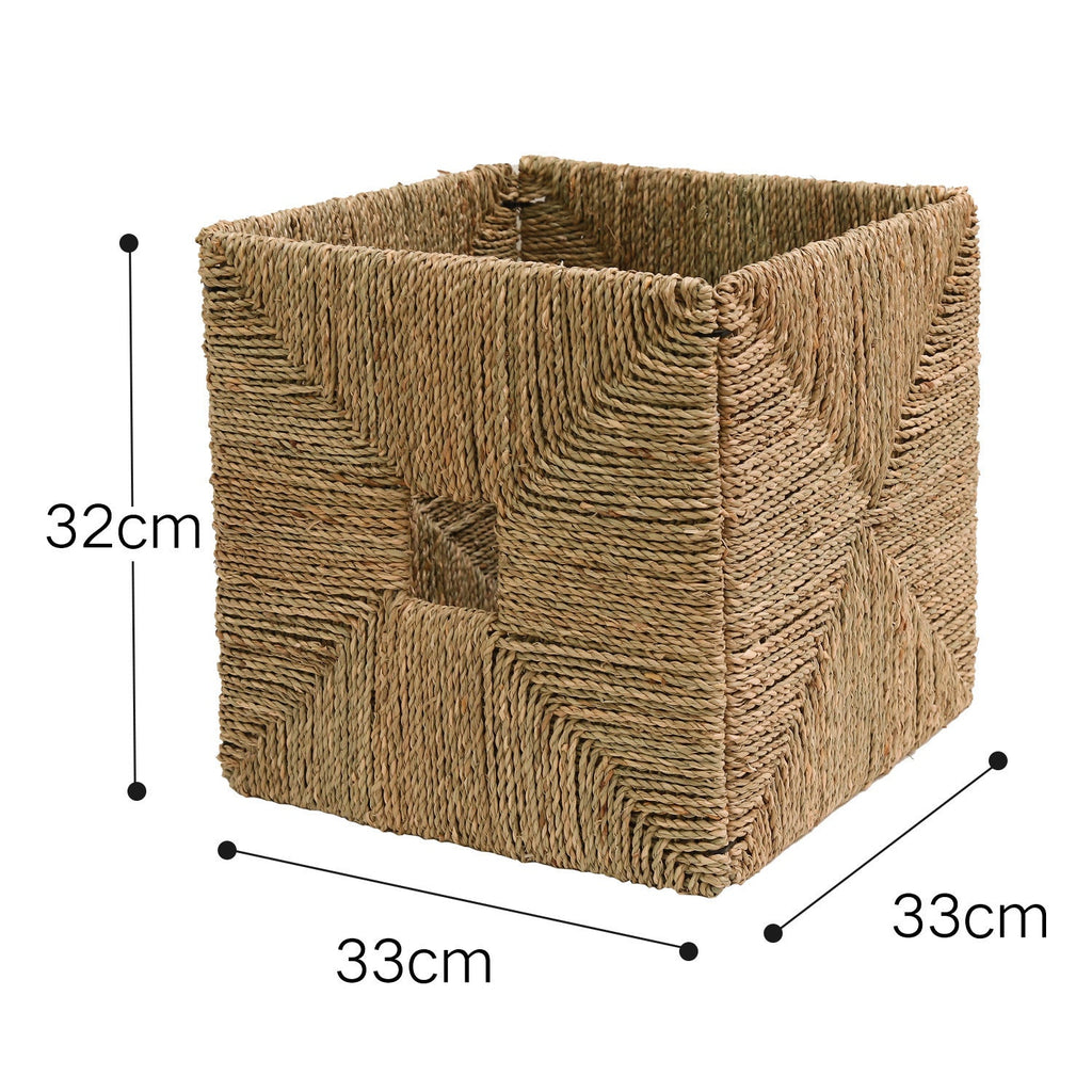 Rectangular Storage Basket with Handwoven Design | High & Bury