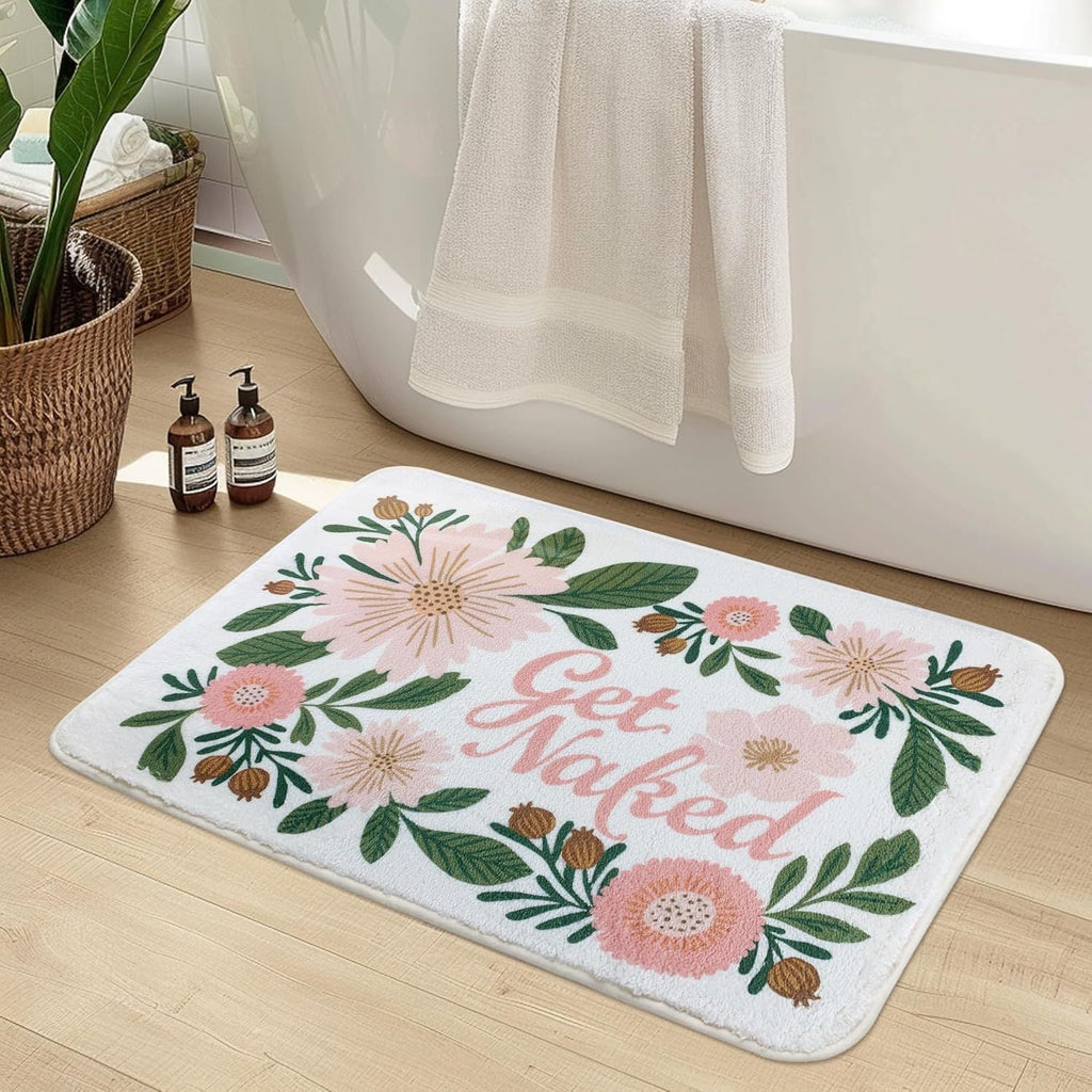 Luxurious Floral Design Bath Mat | High & Bury