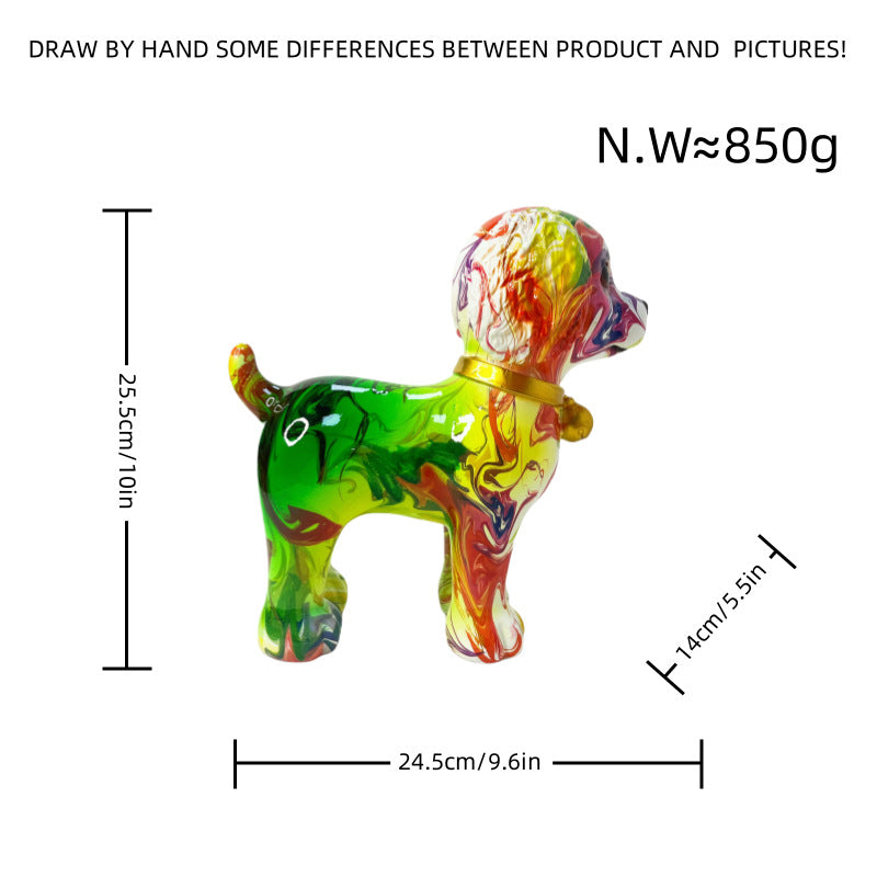 Artistic Dog Sculpture with Colorful Design | High & Bury