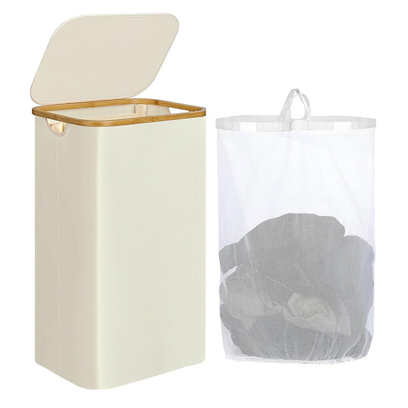 Elegant Laundry Basket with Removable Inner Bag | High & Bury