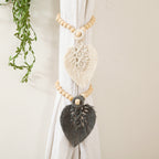 Decorative Macrame Leaf Wall Hanging Grey | High & Bury