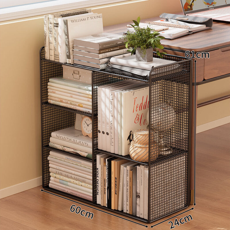 Modern Wire Grid Bookshelf Organizer | High & Bury