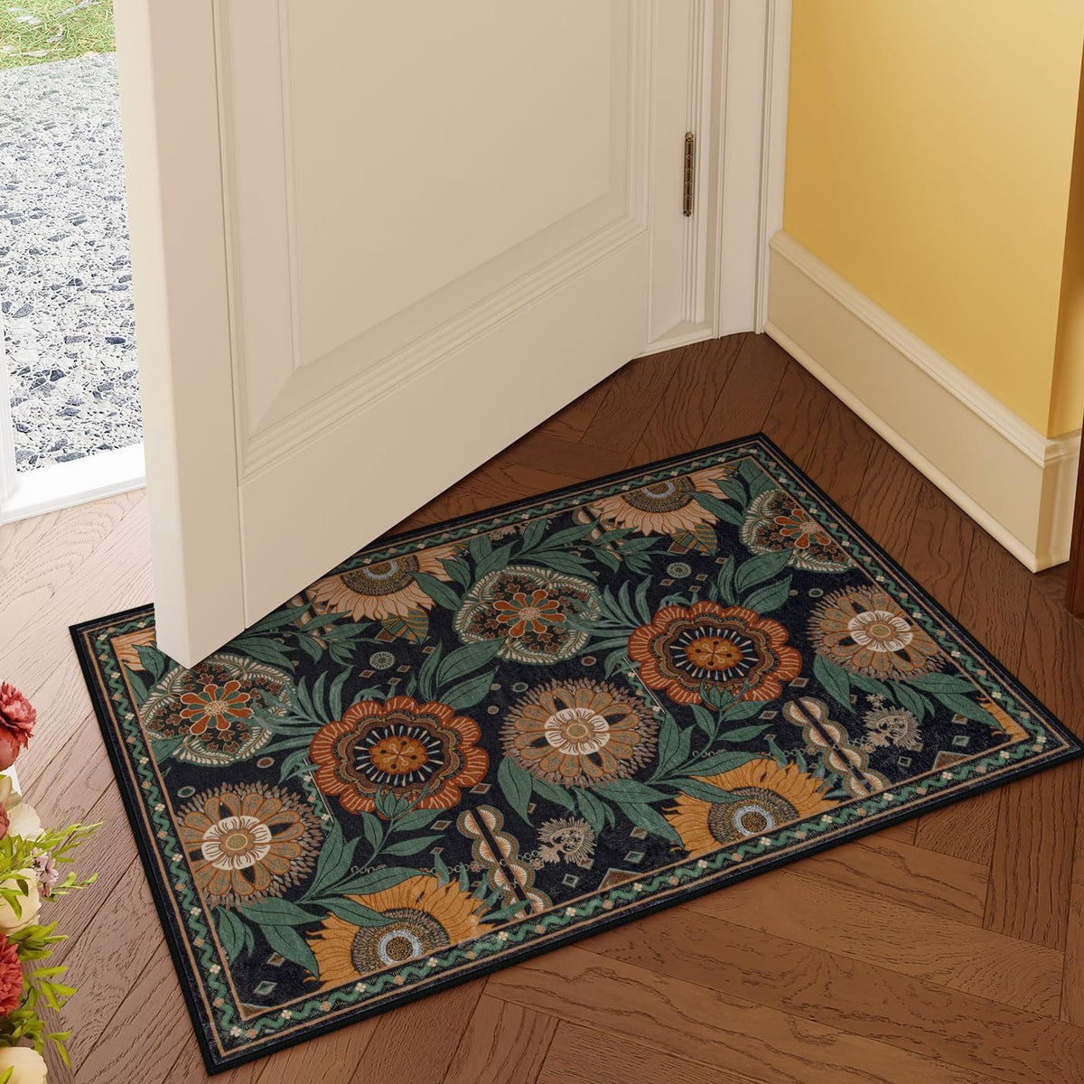 Luxurious Floral Design Bath Mat | High & Bury