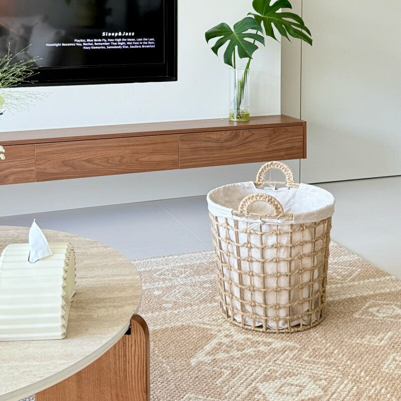 Storage Basket with Decorative Fabric Lining | High & Bury